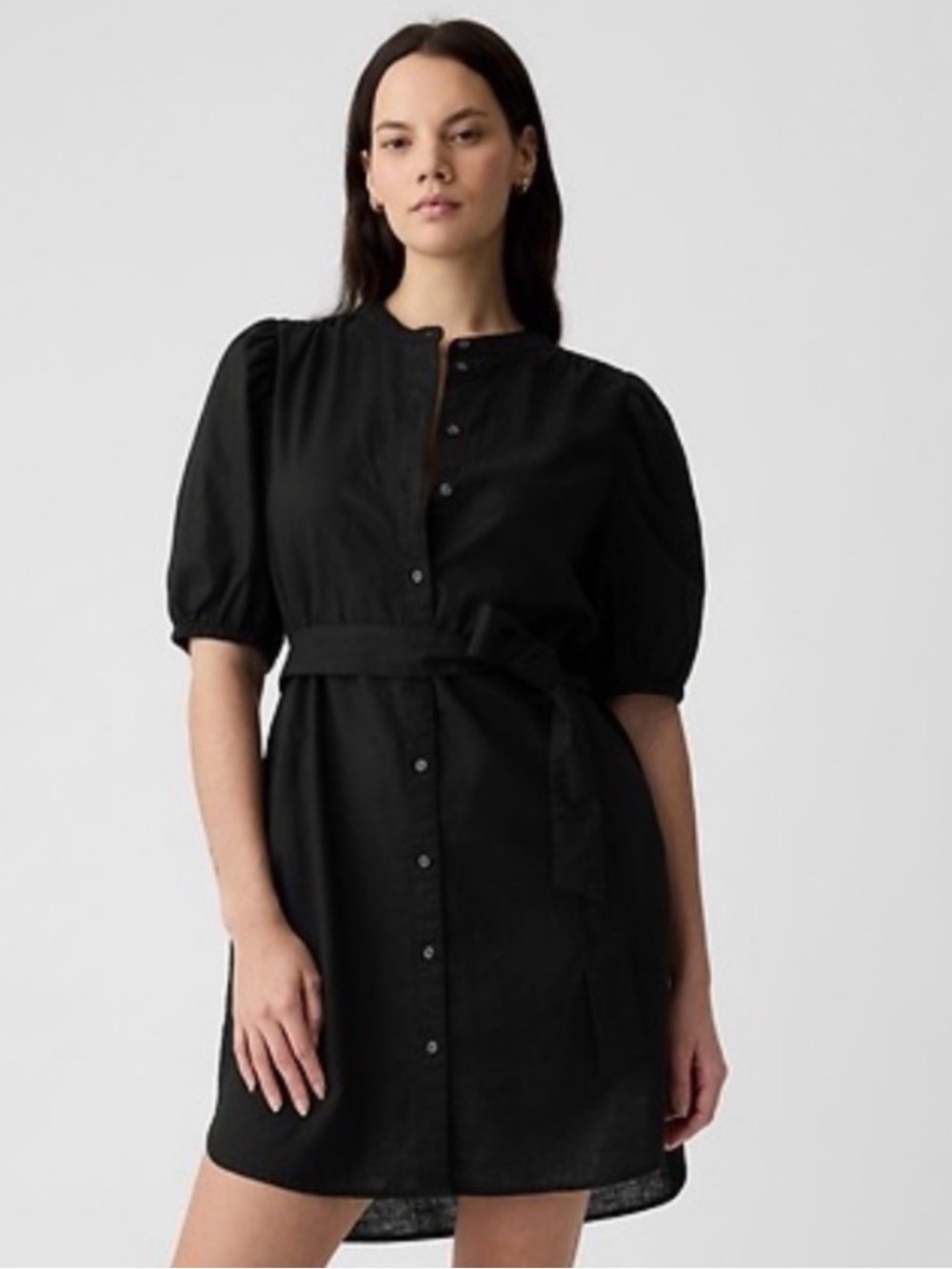 GAP Cotton/Linen Blend Button-Front Mini Dress